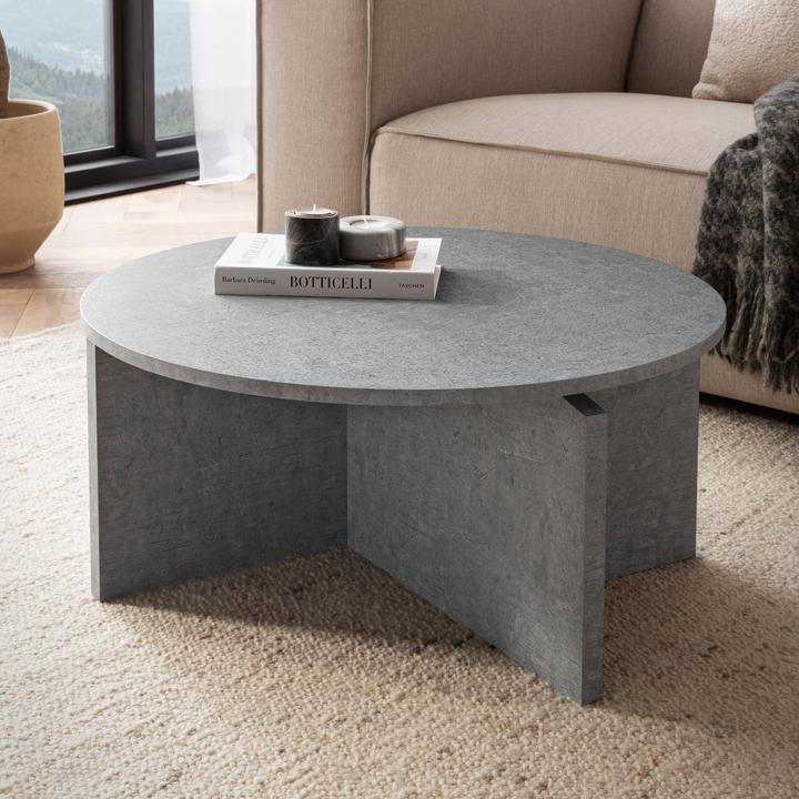 Actual product image FineBuy Couchtisch 70 cm Wohnzimmertisch Sofatisch Rund Gross Kaffeetisch Modern (70 x 70 x 33 cm)