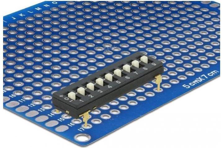 Image du produit Delock Commutateur DIP Tri-State 9 chiffres 2,54mm grille THT verticale noir 2 pièces