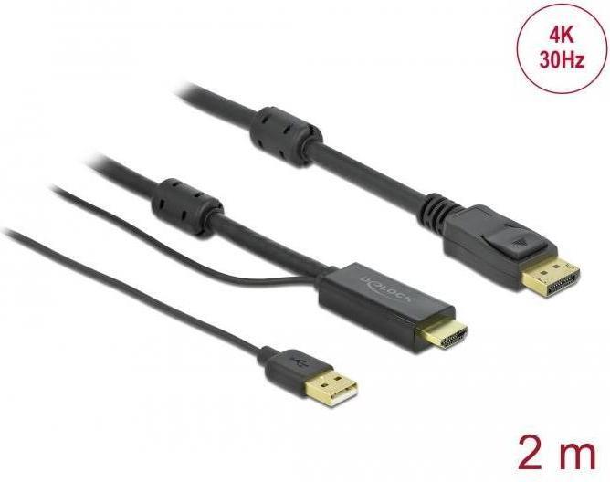 Produktbild Delock HDMI (Typ A) — DisplayPort (2 m, HDMI)
