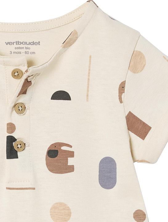 Image du produit Vertbaudet Bio-Kollektion: Gemusterter Baby Kurzoverall (62)