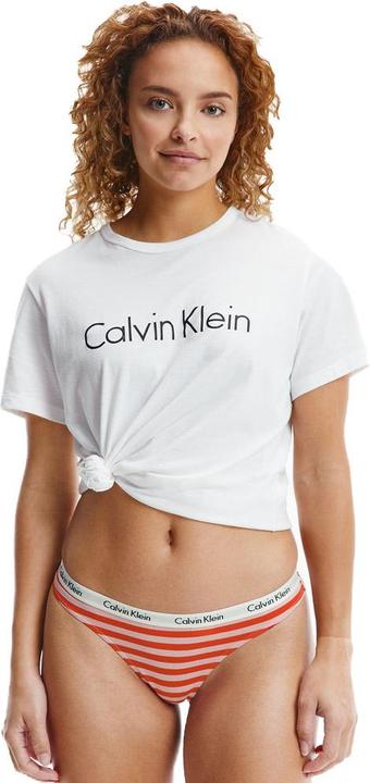 Actual product image Calvin Klein Ladies Thong Tanga, Rainer Stripe Pink Shell, 32 (XS)