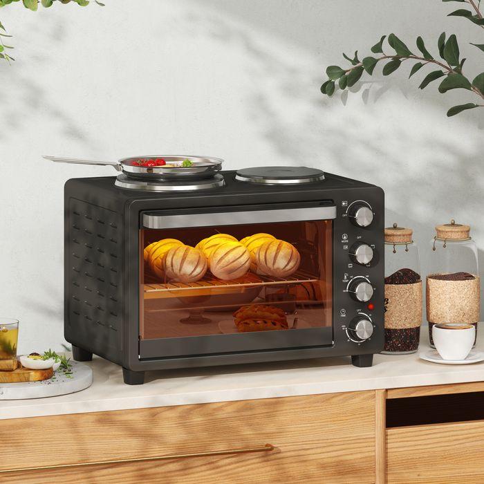 Produktbild Swisshandel24 Minibackofen 28 L 2600W Mini Backofen 100-230℃ 60 Min. Timer Schwarz