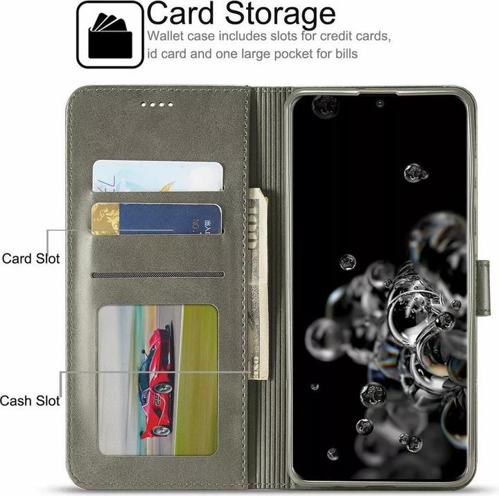 Actual product image LC.Imeeke Huawei P30 Pro - Wallet Etui mit 3 Kartenfächern & Magnetverschluss, Grau (Huawei P30 Pro)