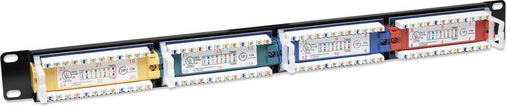 Produktbild Intellinet Cat5e UTP 24-Port Patchpanel 48,26cm 19 Zoll 1HE farbkodiert geeignet fuer Krone LSA+ Auflegewer...