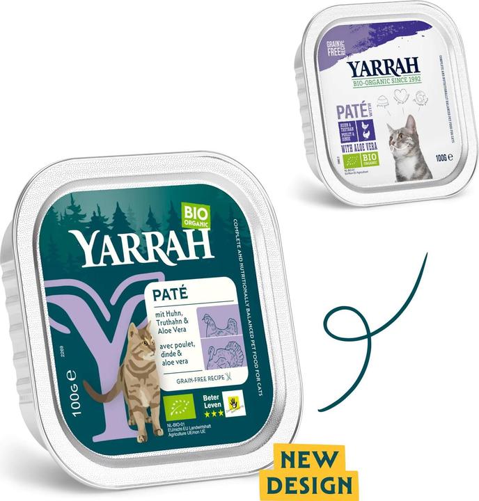 Image du produit Yarrah Bio-Nassfutter Paté mit Huhn und Truthahn, 16 x 100 g (Adulte, 16 pcs, 1600 g)