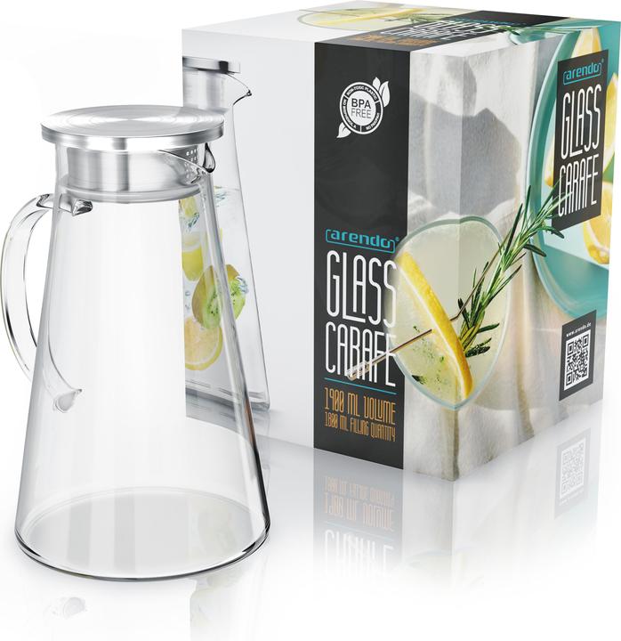 Image du produit Arendo Carafe en verre avec couvercle (1.80 l)