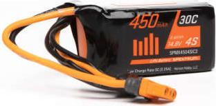 Image du produit Spektrum 450mAh 4S 14.8V Smart G2 Batterie LiPo 30C IC2 (14.80 V, 450 mAh)