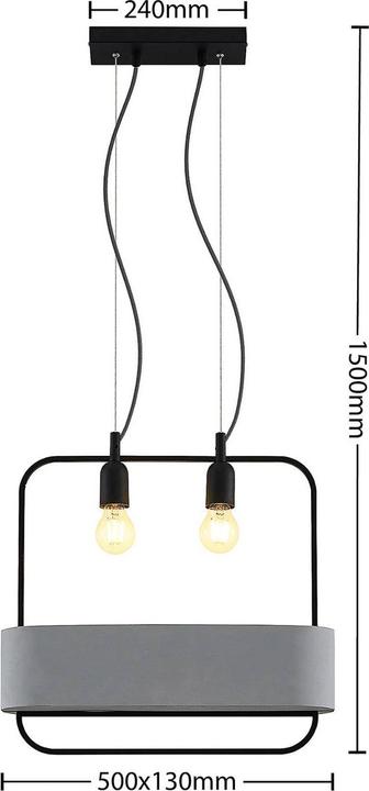 Immagine prodotto Lucande Lampada a sospensione Teona Nero/Grigio (E27)