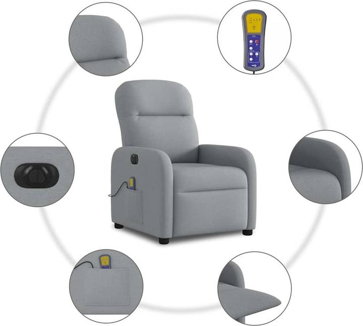 Immagine prodotto VidaXL Sedia da massaggio elettrica in tessuto grigio chiaro