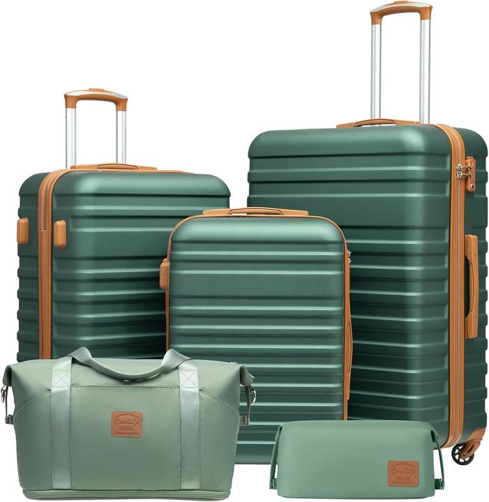 Produktbild Coolife 5-teiliges Hartschalenkoffer-Set (93 l, Handgepäck (bis 50l), M (50 - 90l), L (90 - 115l))