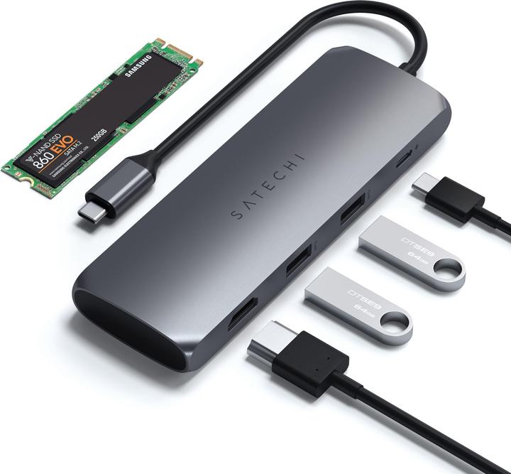 Actual product image Satechi Hybrid Multiport (USB-C, 7 Ports)
