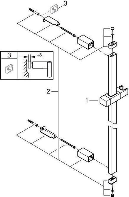 Produktbild Grohe Brausestange EUPHORIA CUBE 600mm chr