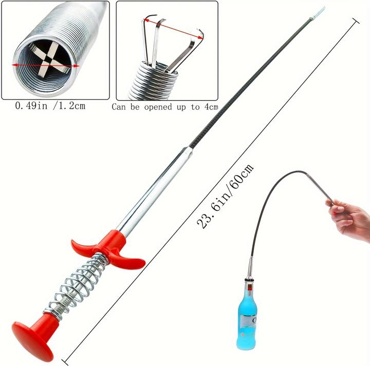 Actual product image PhoneLook Flexibles Reinigungswerkzeug für Abfluss mit Greifarm zur Verstopfungsbeseitigung (160 cm)