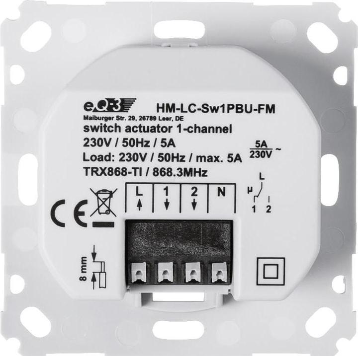 Actual product image HomeMatic 103029: Wireless switching actuator 1-fold, mark.