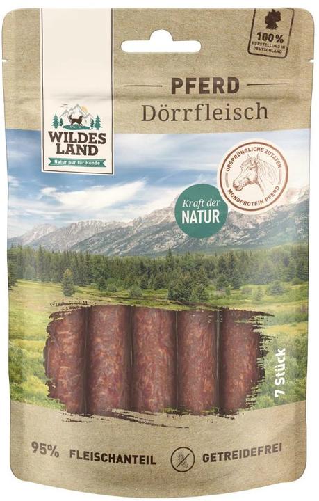 Produktbild Wildes Land Snack Dörrfleisch Pferd, 7 Stk (Junior, Senior, Adult, 1 Stk., 180 g)