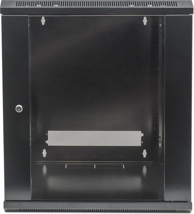 Actual product image Intellinet 19 inch wall-mounted enclosure 19" wall-mounted distributor, 9U, 450mm deep, black (9 RU, 19 inch rack)