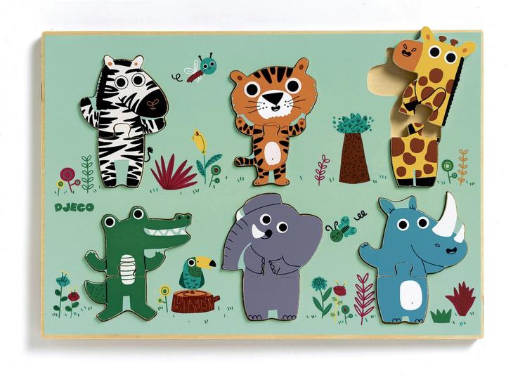 Immagine prodotto Djeco Puzzle in legno Coucou croco (12 pezzi)