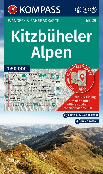Produktbild Wanderkarte 29 Kitzbüheler Alpen 1:50.000