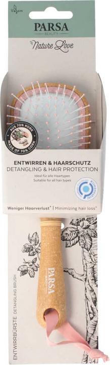 Produktbild Parsa Beauty PARSA Nature Love Haarbürste Wet & Dry, oval, rosa Klein, aus 70% Kork