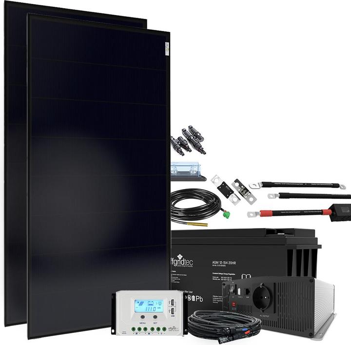 Immagine prodotto Offgridtec ® Sistema solare Autark XL-Master 310W - 1500W di potenza AC Batteria AGM 154Ah (300 W)