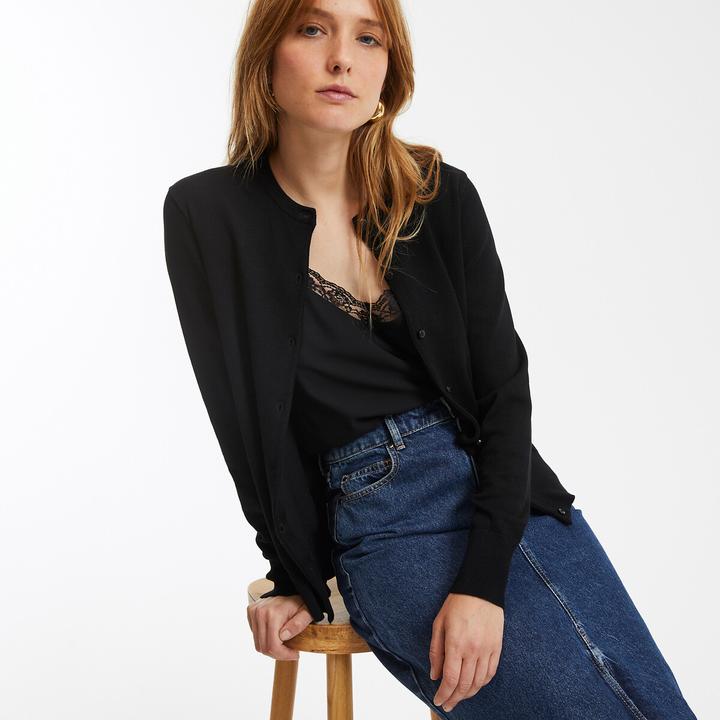 Immagine prodotto La Redoute Collections Cardigan con scollo rotondo (38)