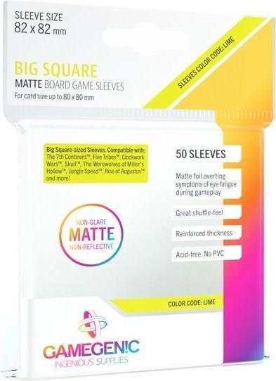 Produktbild Gamegenic GGS10060 - MATTE Big quadratische Hüllen 82 x 82 mm - Transparent (50 Hüllen)