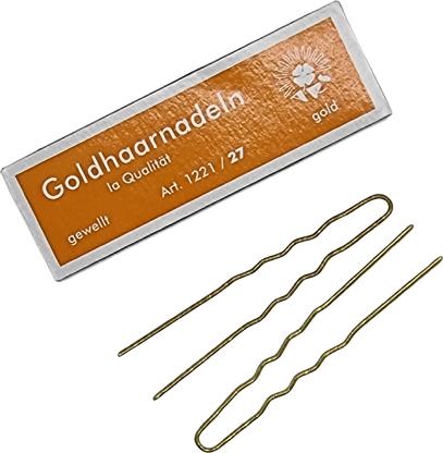 Actual product image Cosmetic Hairpins 27 gold 65x1,2mm wavy 10pcs (10 pcs.)
