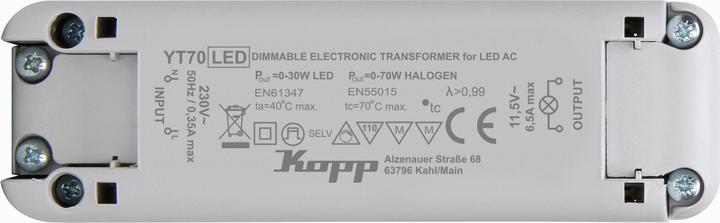 Produktbild Kopp Elektronischer Transformator 0-70W/VA 202570095