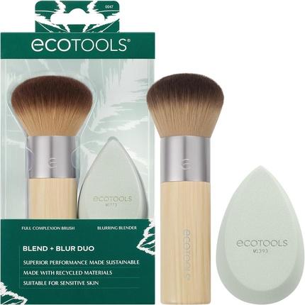 Actual product image EcoTools Blend + Blur Makeup Brush and Sponge Duo for Liquid & Cream Products Cloud Skin