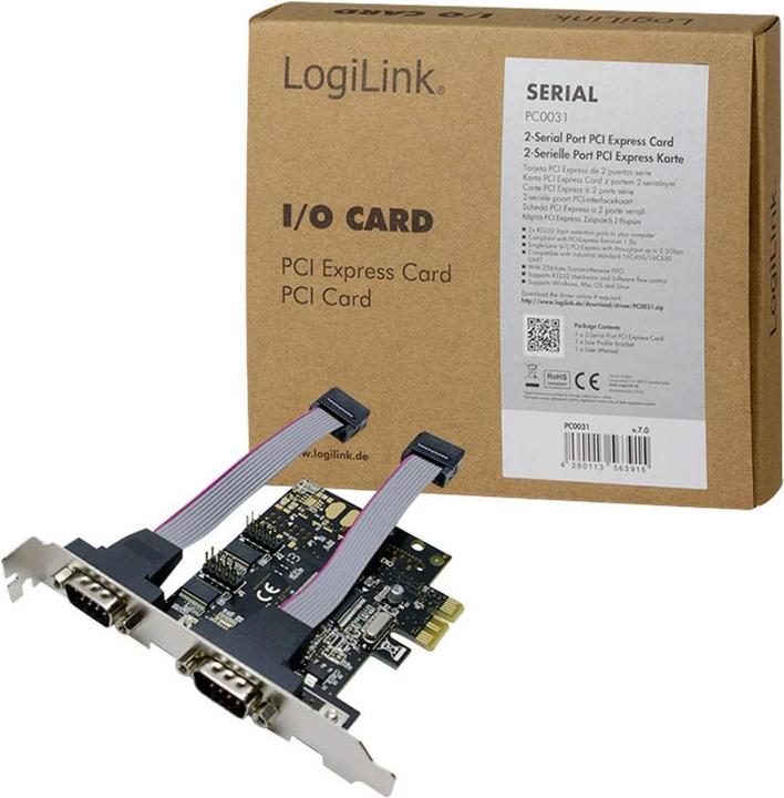Actual product image LogiLink 2 x serial (COM) PCIe