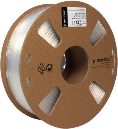 Productafbeelding Gembird Draadcassette ABS spoel (ABS, 1.75 mm, 1400 g, Transparant)