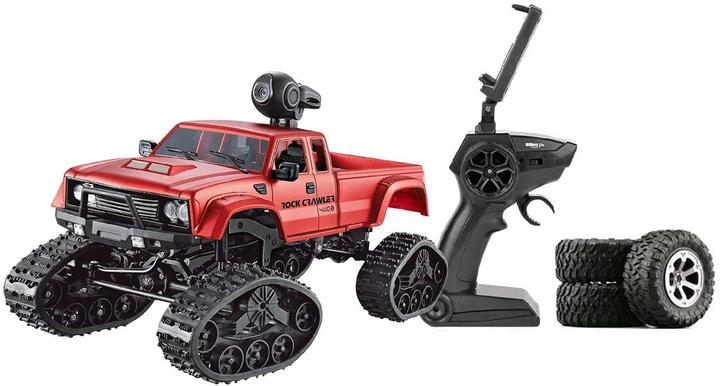 Image du produit Amewi Camionnette RC AMX FPV RTR rouge avec roues et chaînes 4WD (RTR Prêt à fonctionner)