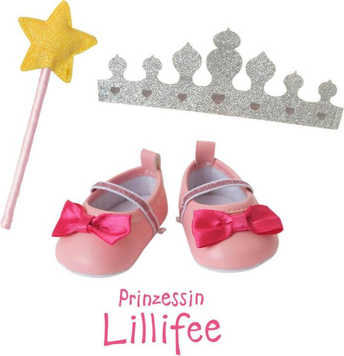 Actual product image Heless Doll accessories set "Princess Lillifee", 3 pieces : ballerinas, glitter crown and magic wand