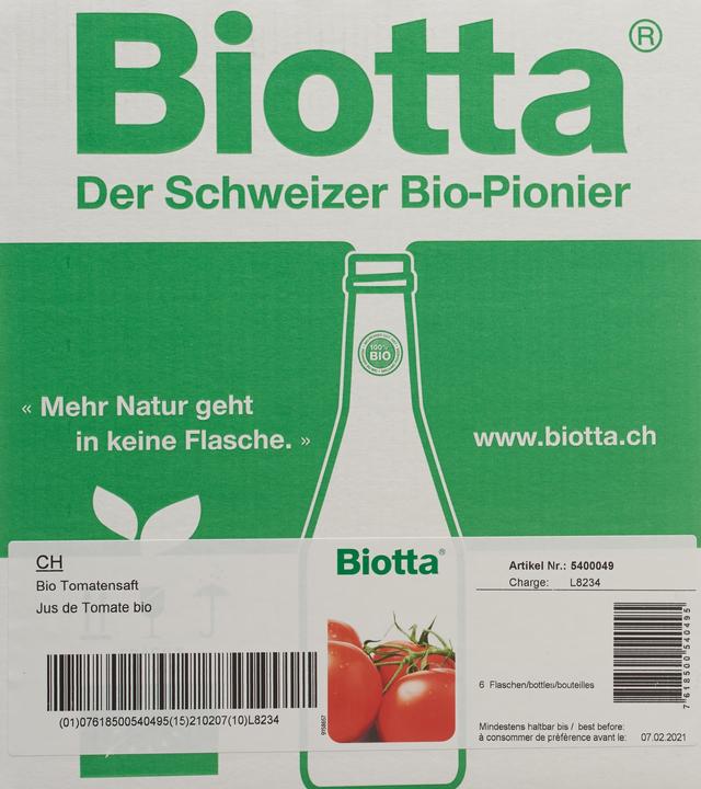 Produktbild Biotta Tomate (6 x 50 cl)