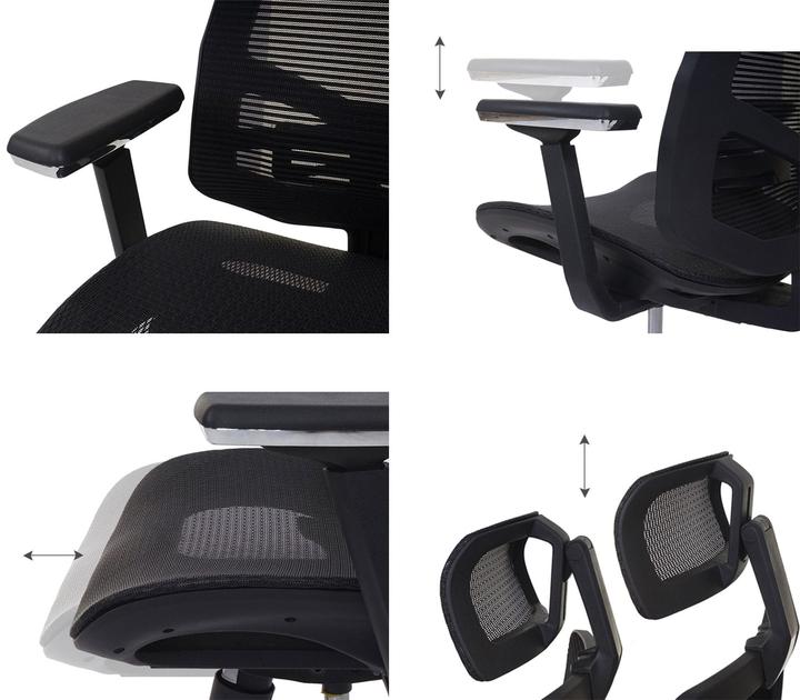Immagine prodotto Swisshandel24 Sedia da ufficio, sedia da scrivania, funzione scorrevole tessuto/tessuto ISO9001 - nero/nero