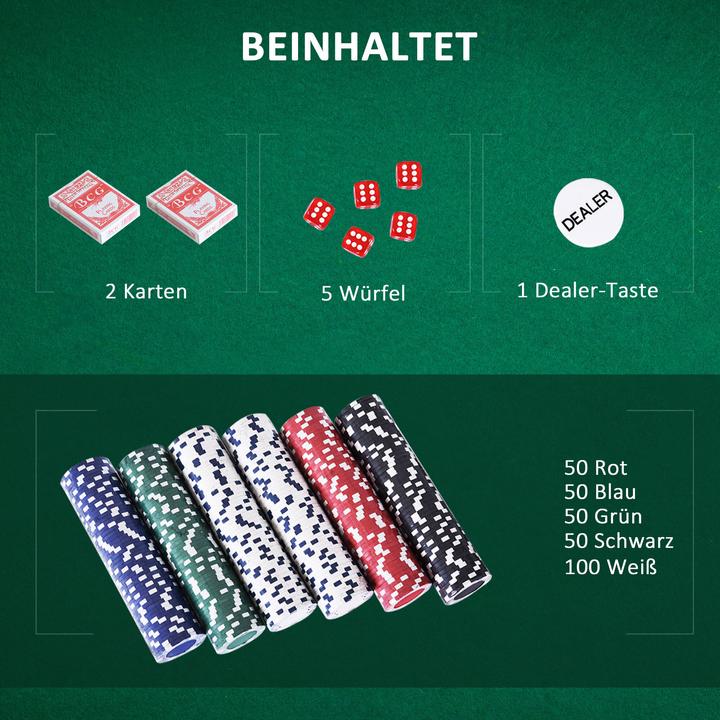 Produktbild Homcom Pokerkoffer inklusive Pokerset (Deutsch, Französisch, Italienisch, Englisch)