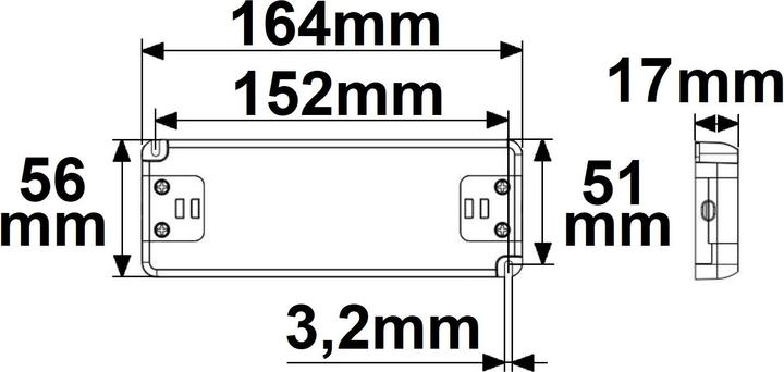 Image du produit Isoled Transformateur LED 48V/DC, 0-100W, ultra-plat, SELV