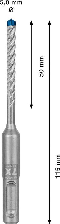 Image du produit Bosch Professional Zubehör Forets marteau EXPERT SDS plus-7X, 5 x 50 x 115 mm, 30 pcs. (5 millimètres)