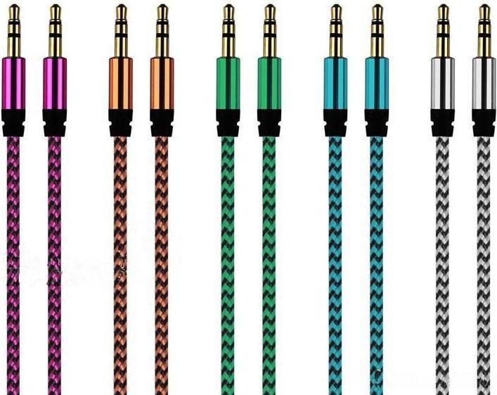 Produktbild JTI 1 m gewebtes 3,5-mm-Aux-Kabel - Rosa