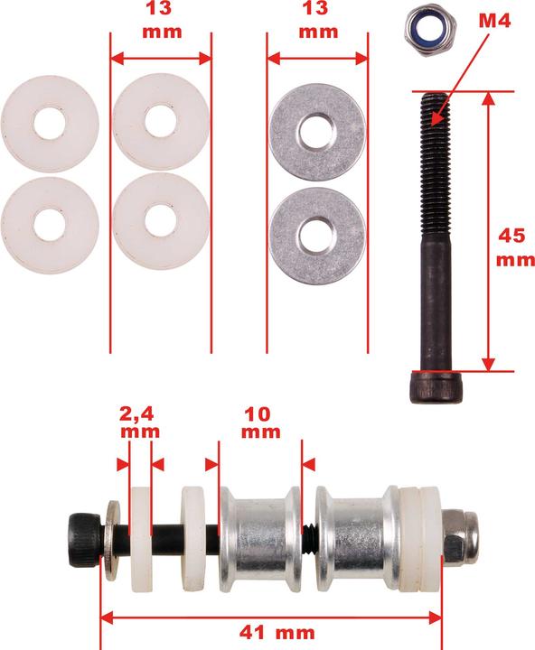 Actual product image Kuza motor distances (10)20-30mm adjustable m4 4pcs.