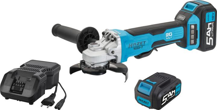 Actual product image HAZET Cordless right-angle grinder set ∙ 3 pieces 9233-7 ∙ Number of tools: 3 (125 mm)