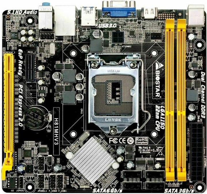 Image du produit Biostar Carte mère H81MHV3 3.0 (LGA 1150, Intel H81, mATX)