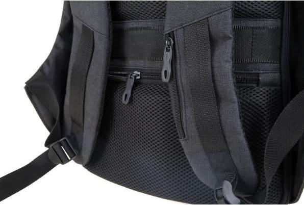 Actual product image Lightpak Backpack SAFEPAK, with USB charging port, anthracite Polyester, padded back, trolley strap
