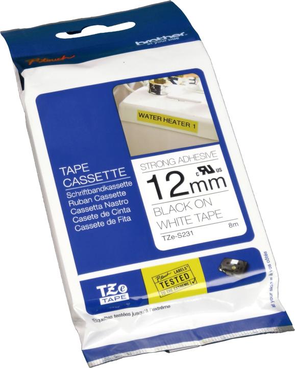 Produktbild Brother TZe-S231 (1.20 cm, Schwarz, Weiss)