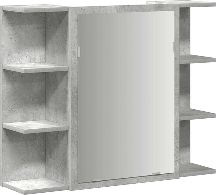 Produktbild VidaXL Bad-Spiegelschrank Betongrau 80x20,5x64 cm Holzwerkstoff (80 x 20.5 x 64 cm)