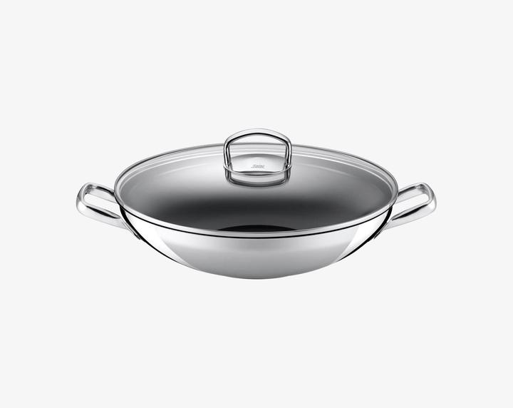 Produktbild Silit Wok Wokpfanne Induktion 36cm Glasdeckel Hongkong Edelstahl beschichtet (36 cm, Wok Pfanne, Edelstahl)