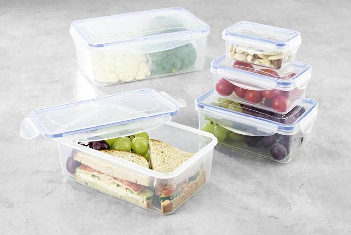 Actual product image Gourmetmaxx 14442 Click-it food storage containers 10 pcs. transparent/blue (2.20 l)
