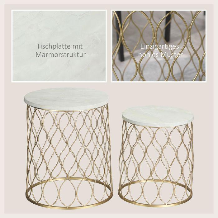 Actual product image Swisshandel24 Set of 2 garden table side tables coffee tables retro wire basket metal basket garden set table (41 x 46 cm)