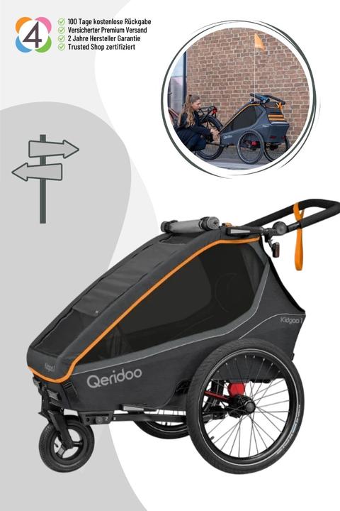 Actual product image Qeridoo Kidgoo 1 FIDLOCK Edition - Kinderfahrradanhänger für 1 Kind
