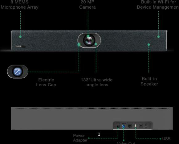 Actual product image Yealink UVC40 E2 all-in-one USB video bar